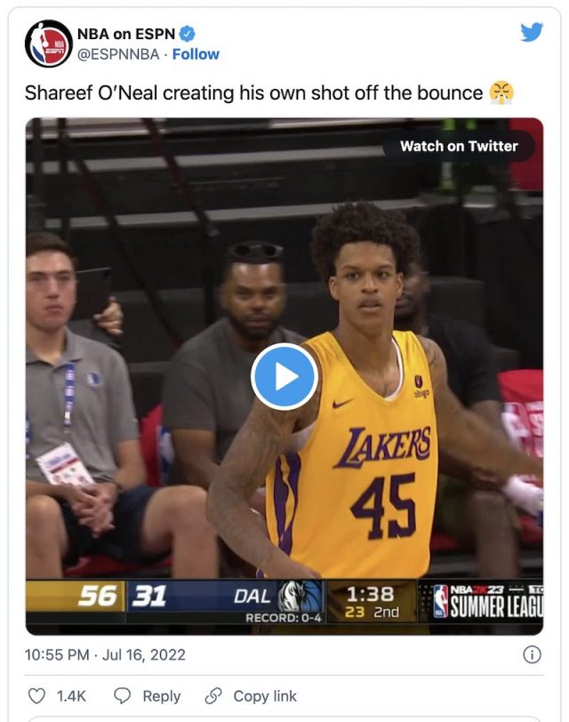 Former Lakers head coach says Shareef O'Neal is talented but