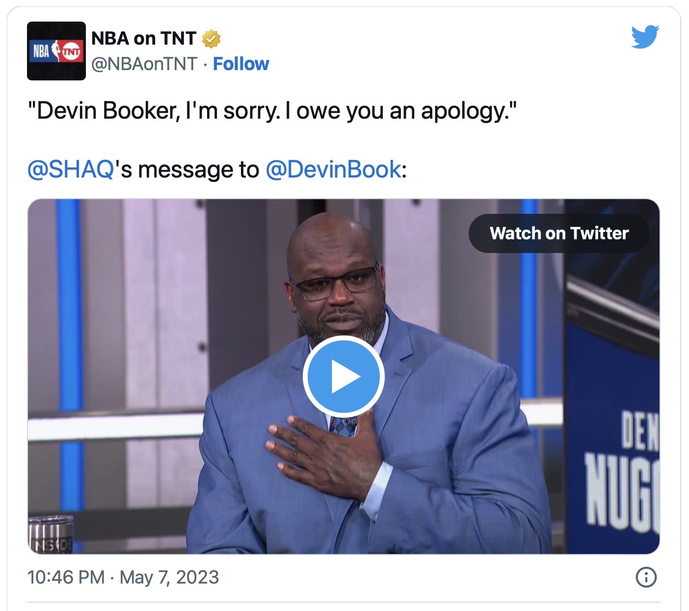 Shaq Apologizes to Suns' Booker